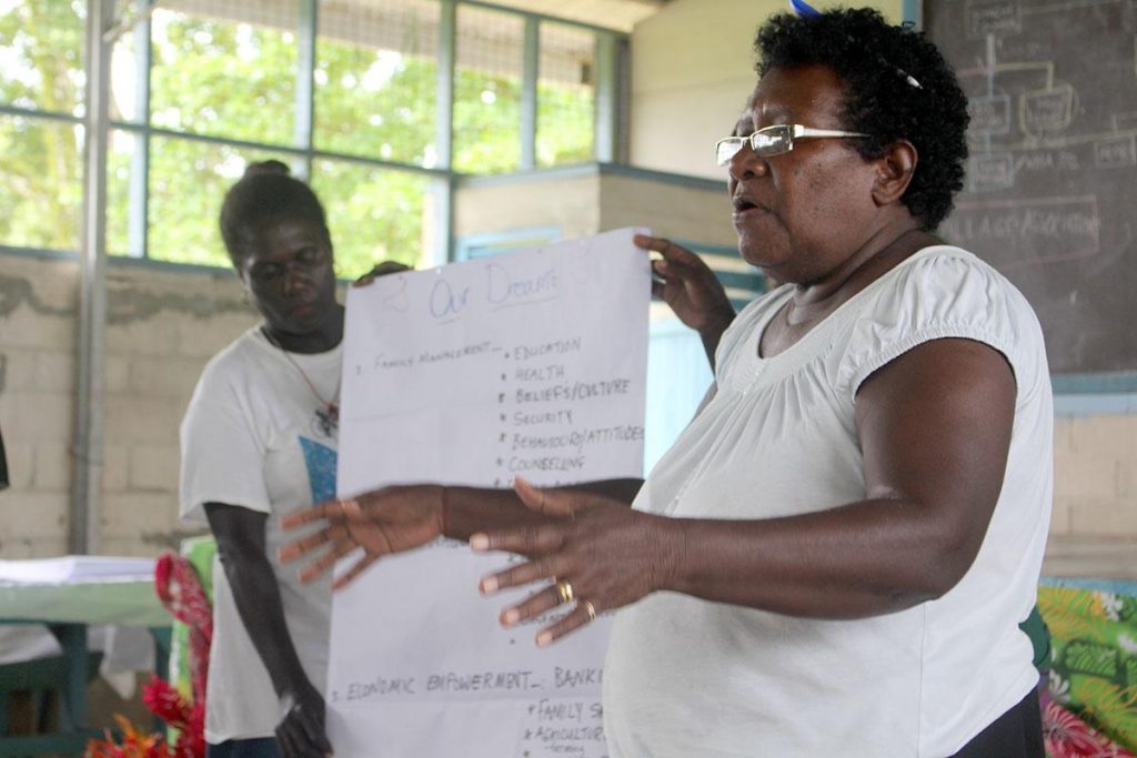 Western Province Council of Women connects to Shortland with new ward council 4 A participant doing a presentation.