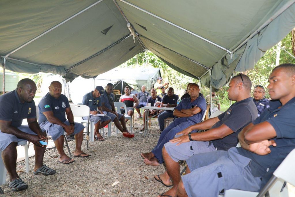 Patrol Boat Officer undergoing PPE training at Kulitanai Forward base over the weekend