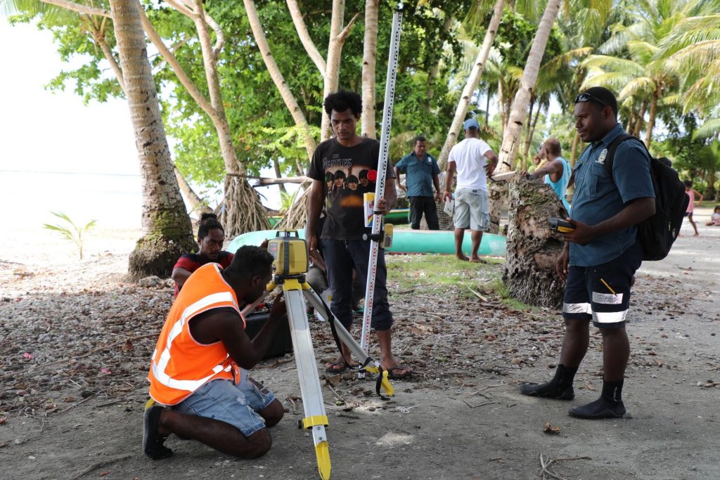 Officials carrying out coastal survey of the Island