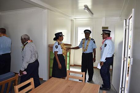 Some members of the RSIPF Executive during a visit to the quarrantine facility