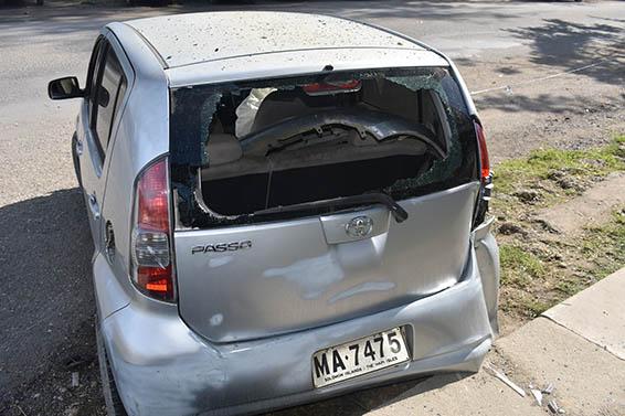 The damage at the back of the vehicle