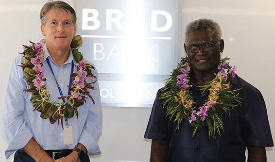 PM and Owen Thomson BRED Bank CEO.