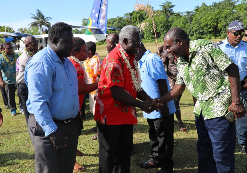 PM Sogavare greeted by one of the provinicial executive