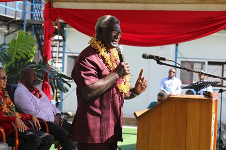 PM Sogavare delivering his speech at the ceremony