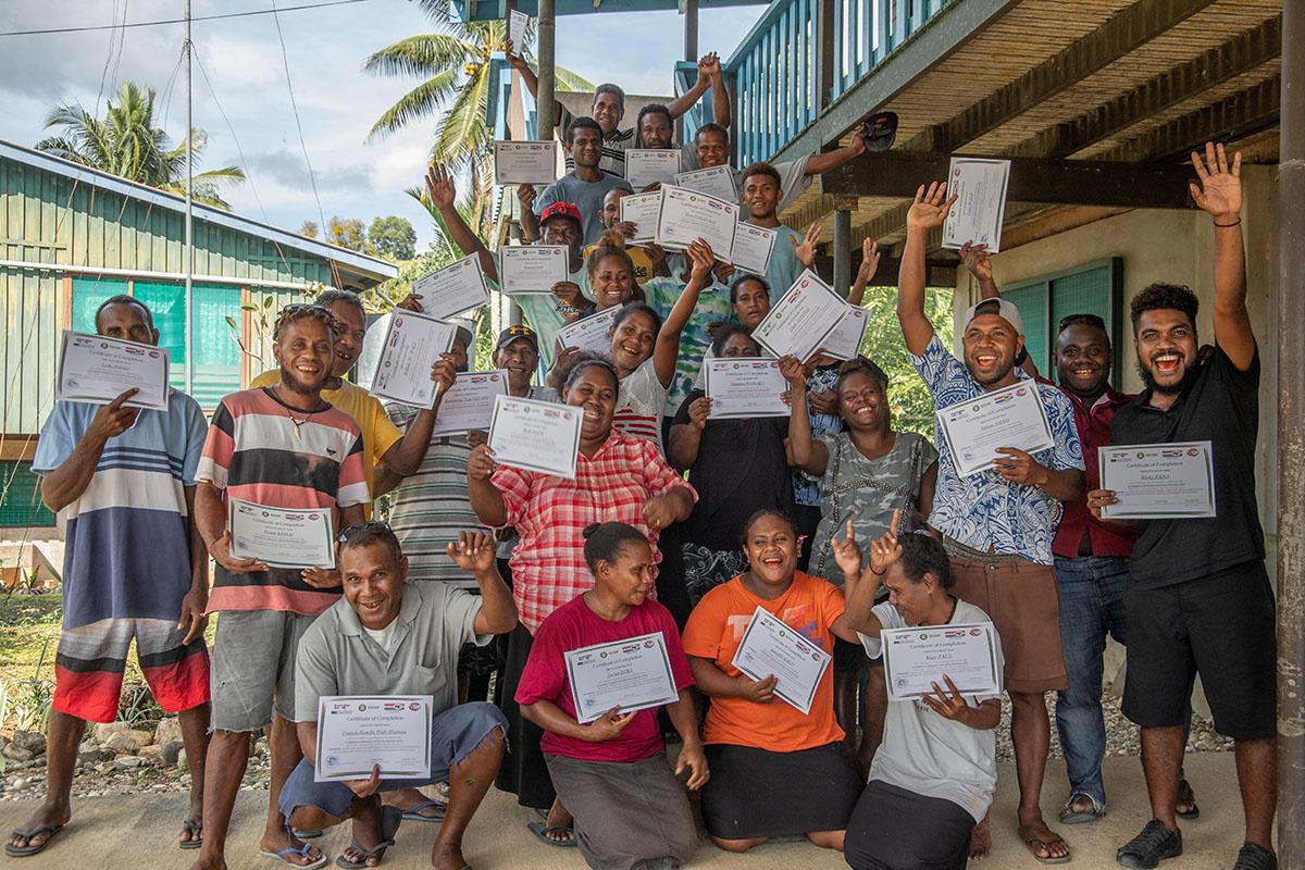 A group photo of the participants after they successfully completed three days of the Emergency Response Training in Auki last week.