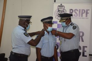 Commissioner Mangau and DCP Vaevaso replace Seargeant to inspector rank for Mr Kelomae