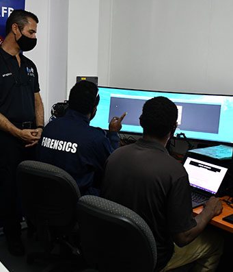 3. AFP Advisor and RSIPF members testing the new capability with workplace training.