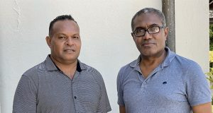 Hon Kenilorea and Laufilu, left.