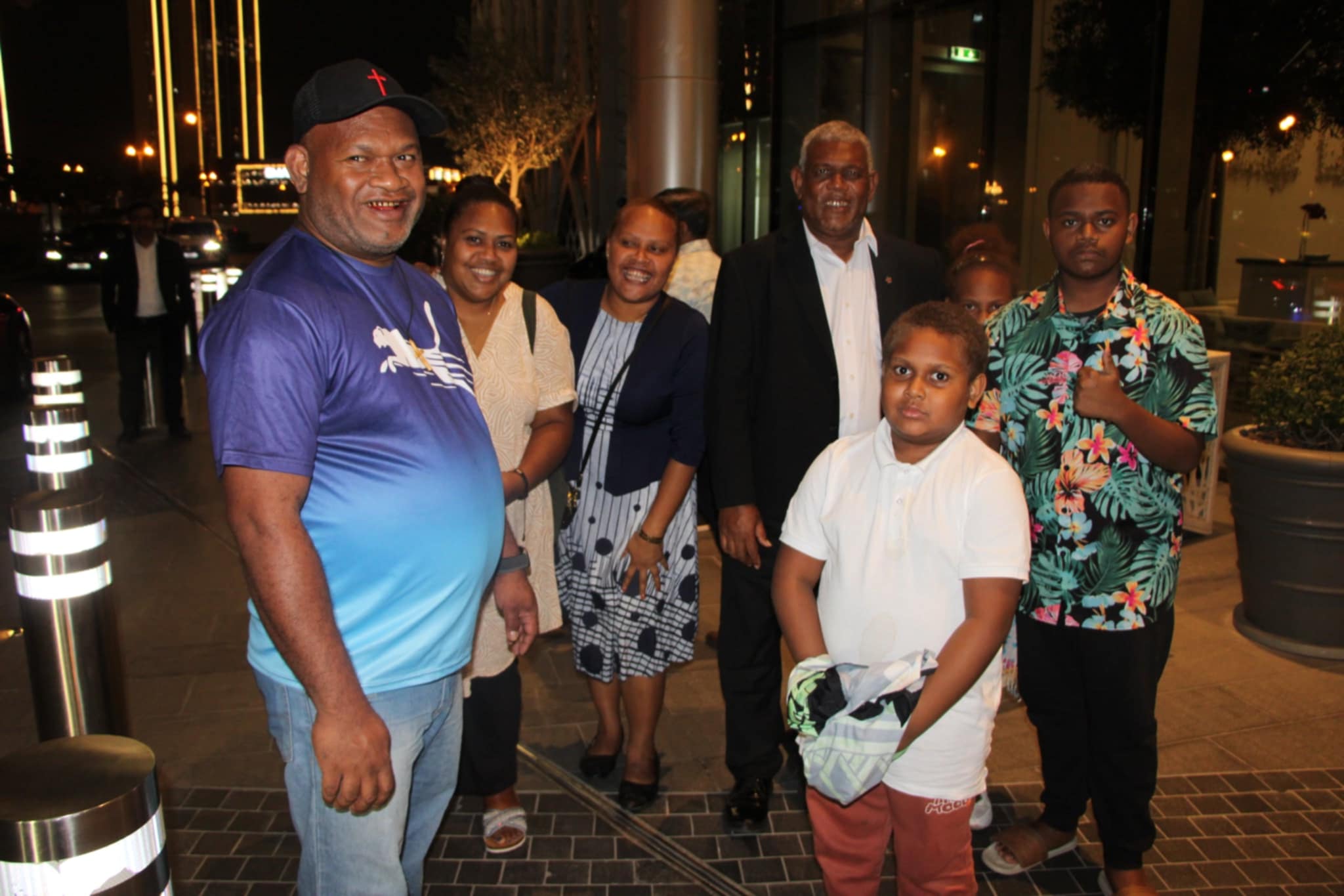 Some members of the Solomon Islands UAE Community with members of the Governor General's delegation in Dubai