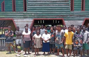 Participants from Vanga Clinic on Kolobangara Island pose for a group photo with ADRA Project Officer Melina Navo after completing the training